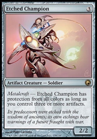 Etched Champion (Scars of Mirrodin) Light Play
