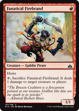 Fanatical Firebrand (Rivals of Ixalan) Near Mint Foil