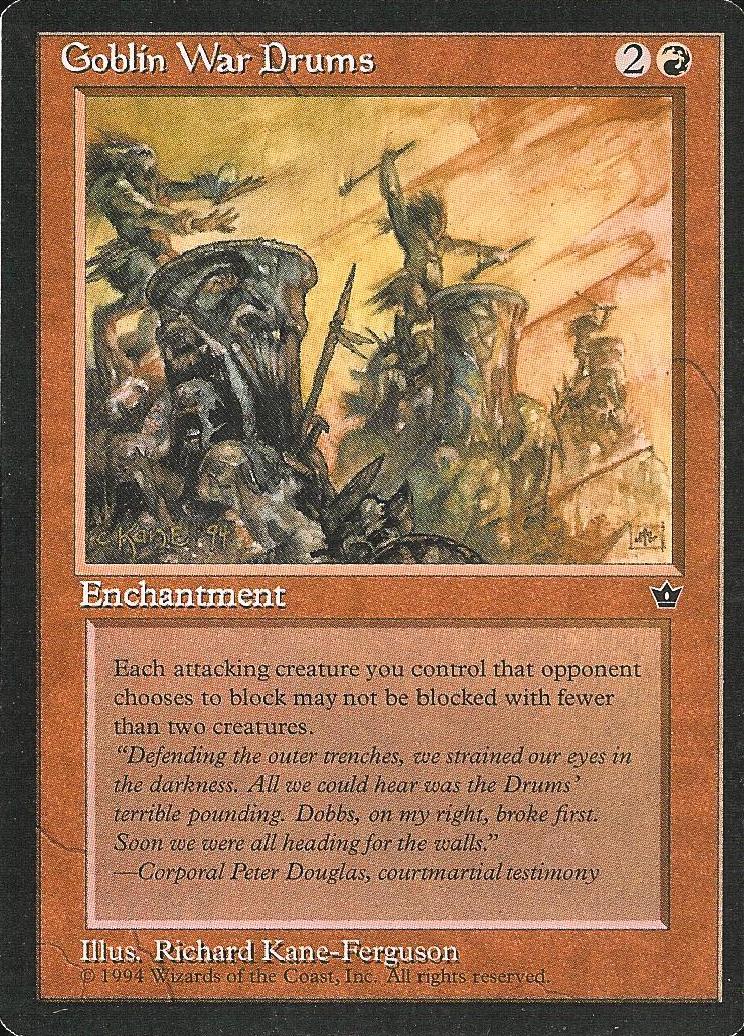 Goblin War Drums (3) (Fallen Empires) Light Play