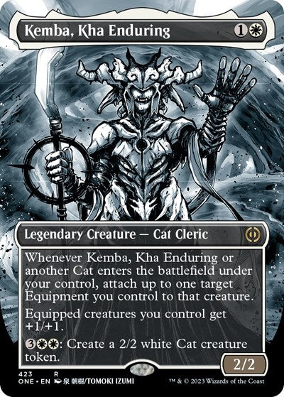 Kemba, Kha Enduring (Borderless) (Step-and-Compleat Foil) (Phyrexia: All Will Be One) Near Mint