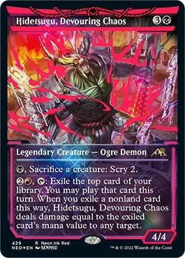 Hidetsugu, Devouring Chaos (Neon Red) (Kamigawa: Neon Dynasty) Near Mint