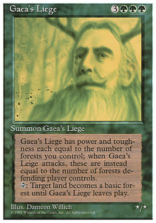 Gaea's Liege (4th Edition) Light Play