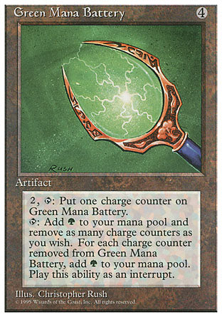 Green Mana Battery (4th Edition) Light Play
