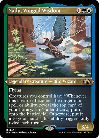 Nadu, Winged Wisdom (Foil Etched) (Modern Horizons 3) Near Mint