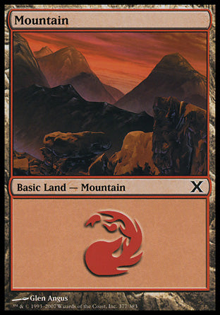 Mountain (377) (10th Edition) Light Play