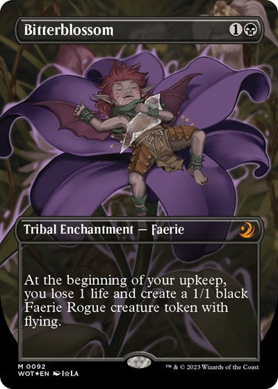Bitterblossom (Anime Borderless) (Confetti Foil) (Wilds of Eldraine: Enchanting Tales) Near Mint