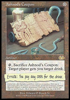 Ashnod's Coupon (Unglued) Light Play