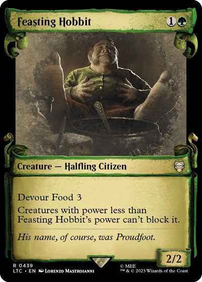 Feasting Hobbit (Showcase Scrolls) (Commander: The Lord of the Rings: Tales of Middle-earth) Near Mint