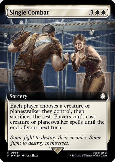 Single Combat (Extended Art) (Surge Foil) (Universes Beyond: Fallout) Near Mint