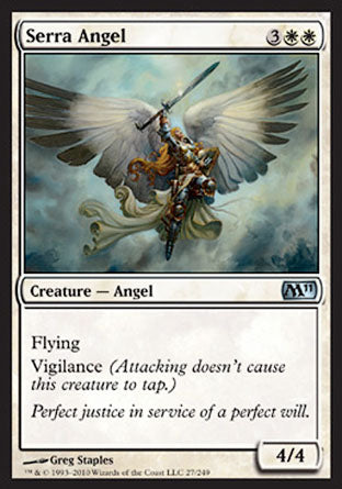 Serra Angel (Magic 2011 Core Set) Light Play Foil