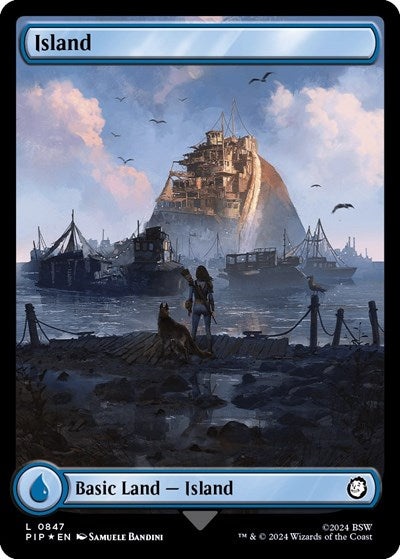Island (0847) (Surge Foil) (Universes Beyond: Fallout) Near Mint