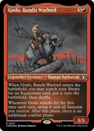Godo, Bandit Warlord (Foil Etched) (Commander Masters) Near Mint