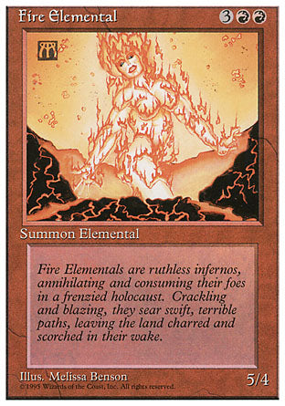 Fire Elemental (4th Edition) Light Play