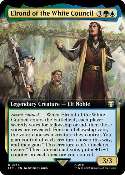 Elrond of the White Council (Extended Art) (Commander: The Lord of the Rings: Tales of Middle-earth) Near Mint