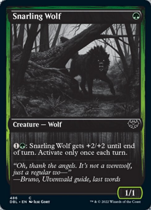 Snarling Wolf (486) (Innistrad: Double Feature) Near Mint