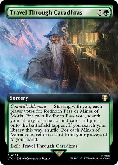 Travel Through Caradhras (Extended Art) (Commander: The Lord of the Rings: Tales of Middle-earth) Near Mint