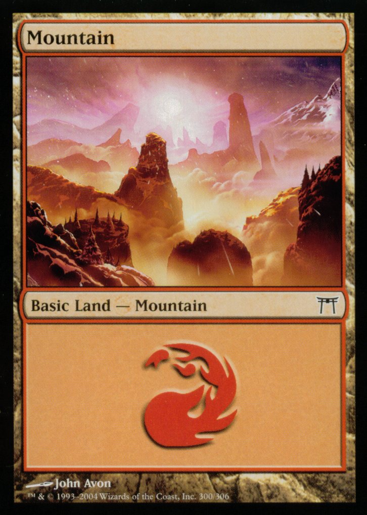 Mountain (300) (Champions of Kamigawa) Near Mint Foil