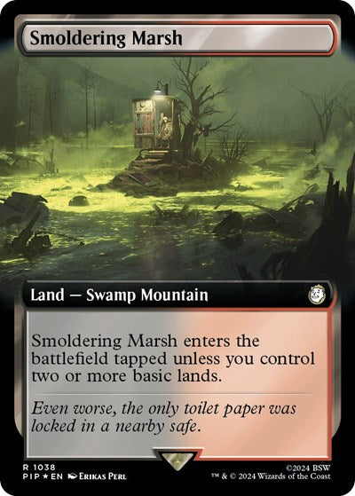 Smoldering Marsh (Extended Art) (Surge Foil) (Universes Beyond: Fallout) Near Mint