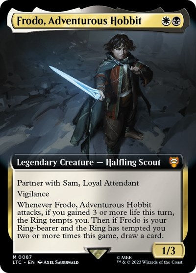 Frodo, Adventurous Hobbit (Extended Art) (Commander: The Lord of the Rings: Tales of Middle-earth) Near Mint