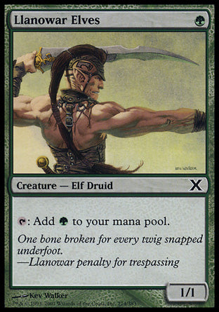Llanowar Elves (10th Edition) Light Play Japanese