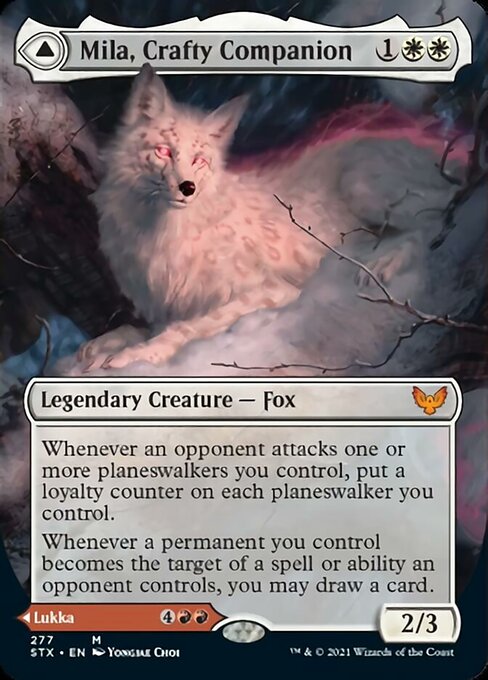 Mila, Crafty Companion / Lukka, Wayward Bonder (Borderless) (Strixhaven) Near Mint Foil