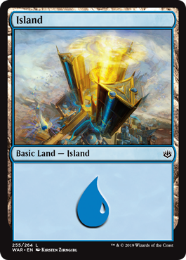 Island (255) (War of the Spark) Near Mint Foil