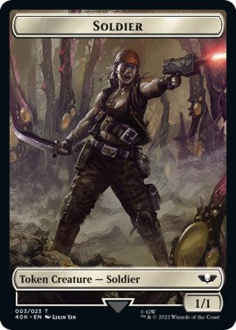 Soldier (003) / Sicarian Infiltrator Double-sided Token (Surge Foil) (Universes Beyond: Warhammer 40K) Near Mint