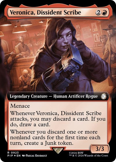 Veronica, Dissident Scribe (Extended Art) (Surge Foil) (Universes Beyond: Fallout) Near Mint