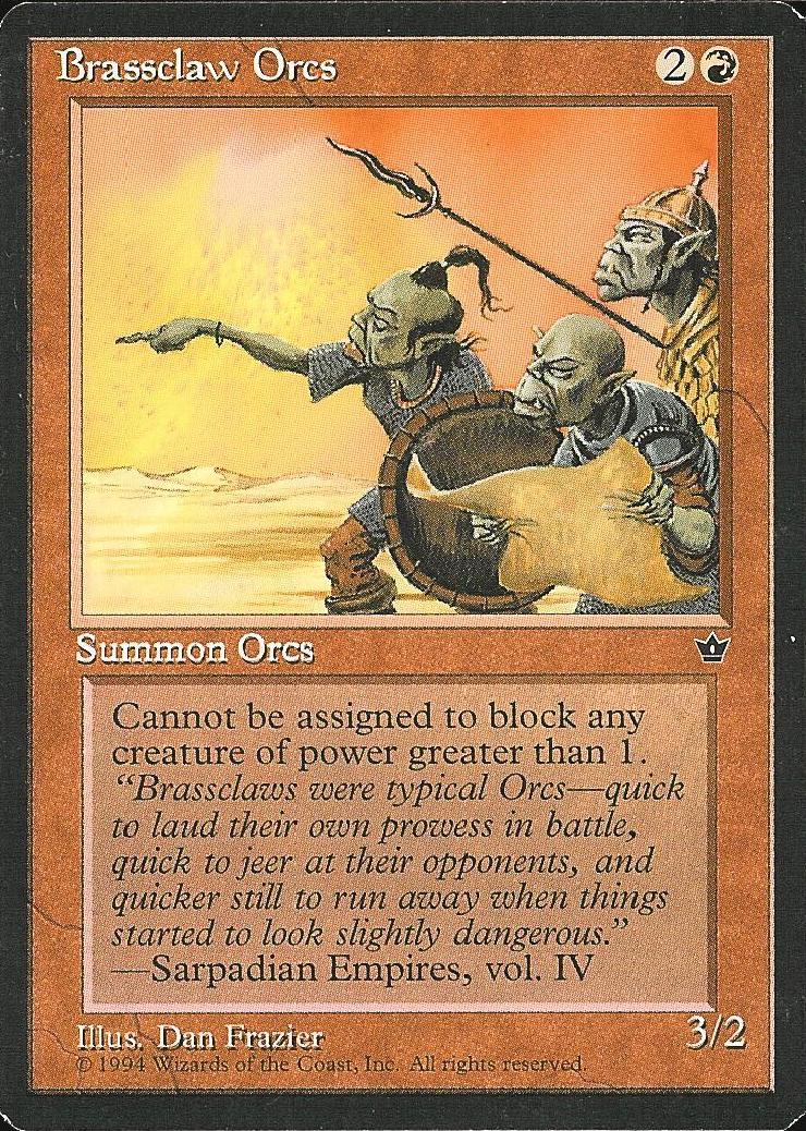 Brassclaw Orcs (3) (Fallen Empires) Light Play