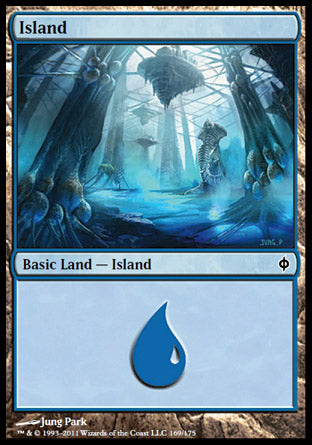 Island (169) (New Phyrexia) Near Mint Foil
