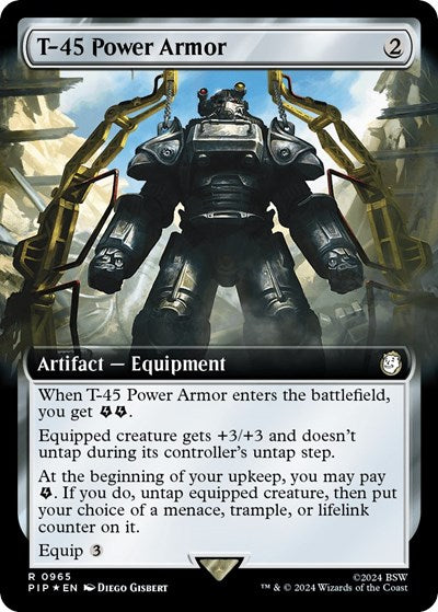 T-45 Power Armor (Extended Art) (Surge Foil) (Universes Beyond: Fallout) Near Mint