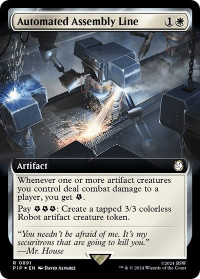 Automated Assembly Line (Extended Art) (Surge Foil) (Universes Beyond: Fallout) Near Mint