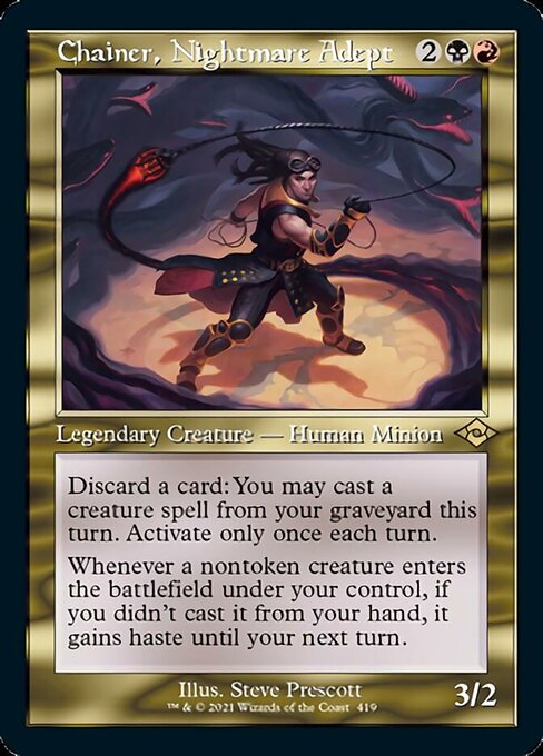 Chainer, Nightmare Adept (Retro Frame) (Modern Horizons 2) Near Mint Etched Foil