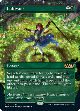 Alt Art Cultivate (Borderless) (Magic 2021 Core Set) Near Mint