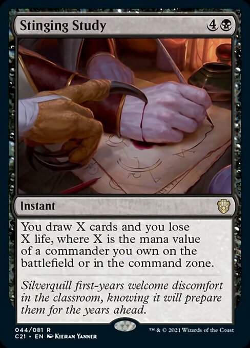 Stinging Study (Commander 2021 Strixhaven) Near Mint