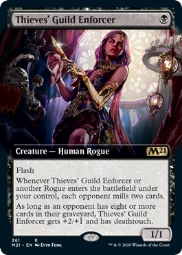 Thieves' Guild Enforcer (Extended Art) (Magic 2021 Core Set) Near Mint Foil