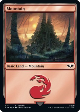 Mountain (315) (Surge Foil) (Universes Beyond: Warhammer 40K) Near Mint