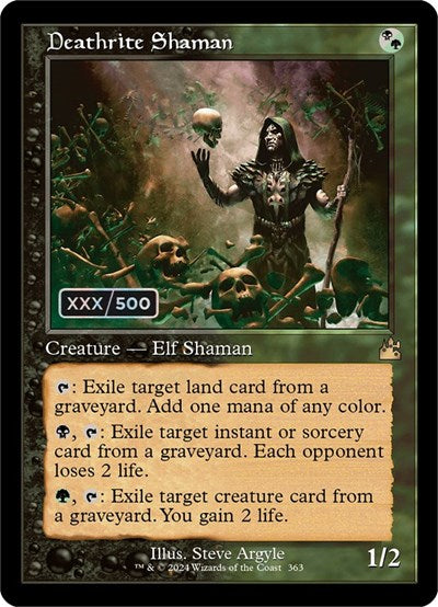 Deathrite Shaman (Retro Frame) (Serial Numbered) (Ravnica Remastered) Near Mint