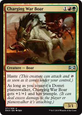 Charging War Boar (Ravnica Allegiance) Near Mint Foil