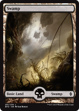 Swamp (261) (Full Art) (Battle for Zendikar) Near Mint