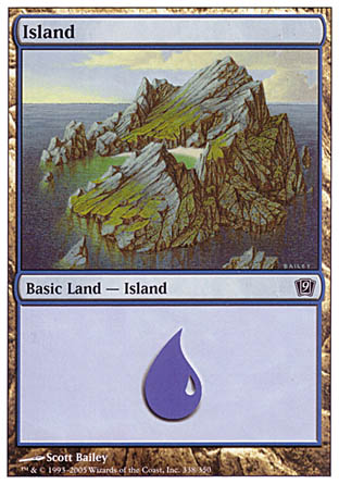 Island (338) (9th Edition) Light Play Foil