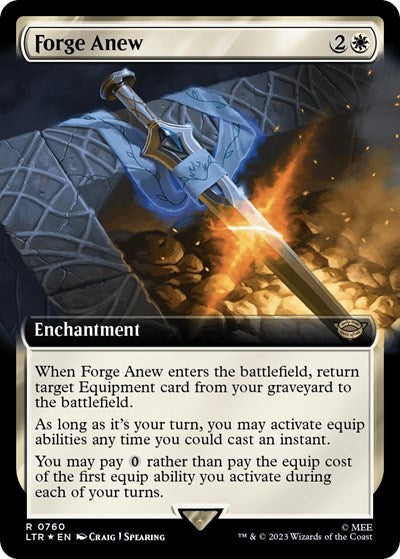 Forge Anew (Extended Art) (Surge Foil) (Universes Beyond: The Lord of the Rings: Tales of Middle-earth) Near Mint Foil