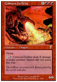 Crimson Hellkite (7th Edition) Light Play
