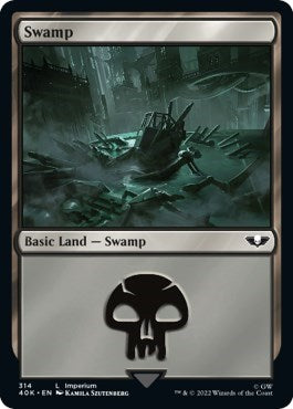 Swamp (314) (Surge Foil) (Universes Beyond: Warhammer 40K) Near Mint
