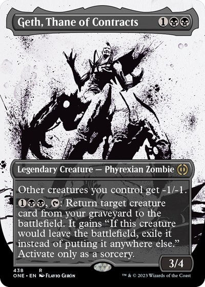 Geth, Thane of Contracts (Showcase) (Step-and-Compleat Foil) (Phyrexia: All Will Be One) Near Mint