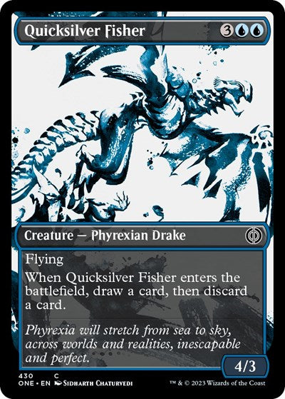Quicksilver Fisher (Showcase) (Step-and-Compleat Foil) (Phyrexia: All Will Be One) Near Mint