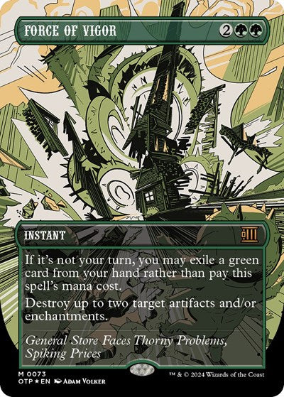 Force of Vigor (Textured Foil) (Outlaws of Thunder Junction: Breaking News) Near Mint