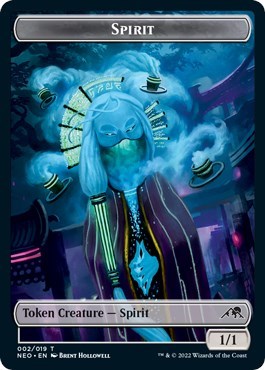 Spirit (002) / Emblem - Kaito Shizuki Double-sided Token (Kamigawa: Neon Dynasty) Near Mint Foil