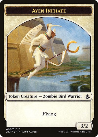 Aven Initiate / Snake Double-Sided Token (Amonkhet) Near Mint