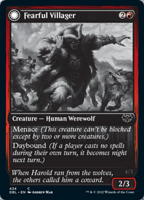 Fearful Villager / Fearsome Werewolf (Innistrad: Double Feature) Near Mint